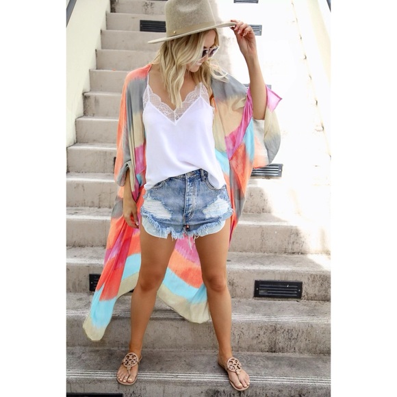 Afternoon In The Park Tie Dye Duster Kimono - Picture 3 of 10